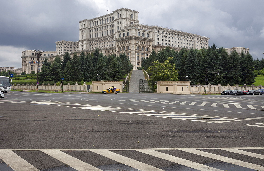 Nicolae Ceausescu building Palace of Parliament, constructed 1984 to 1987, fashioned on Pyongyang North Korea, Bucharest, Romania, Europe