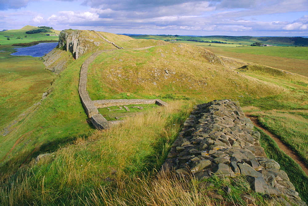 Hadrian's Wall, towards Crag Lough, Northumberland England, UK 