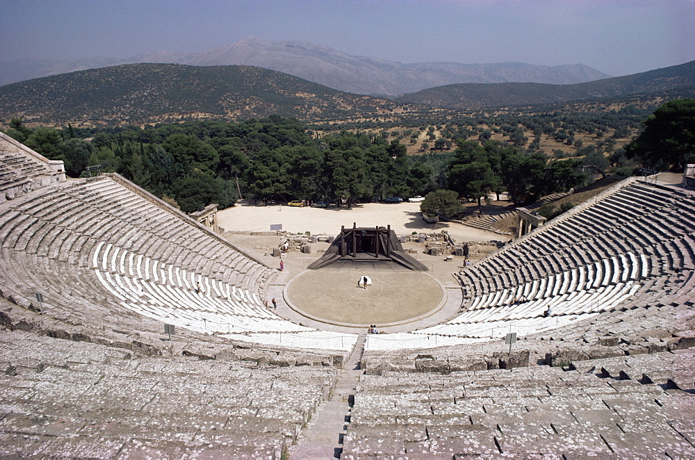 Restored theatre, Epidaurus, UNESCO World Heritage Site, Greece, Europe