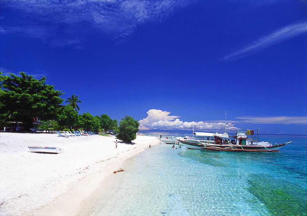 Outrigger Boat Moored at Balicasag, Bohol, Philippines