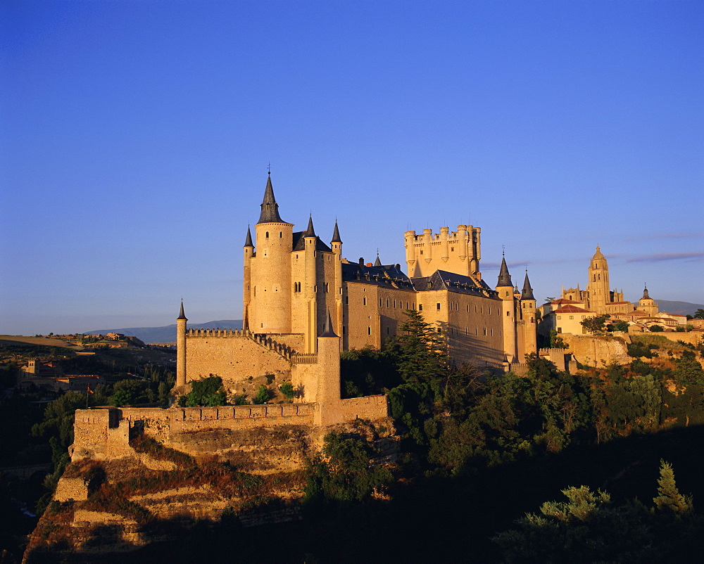 The Alcazar and Cathedral, Segovia, Castilla y Leon, Spain