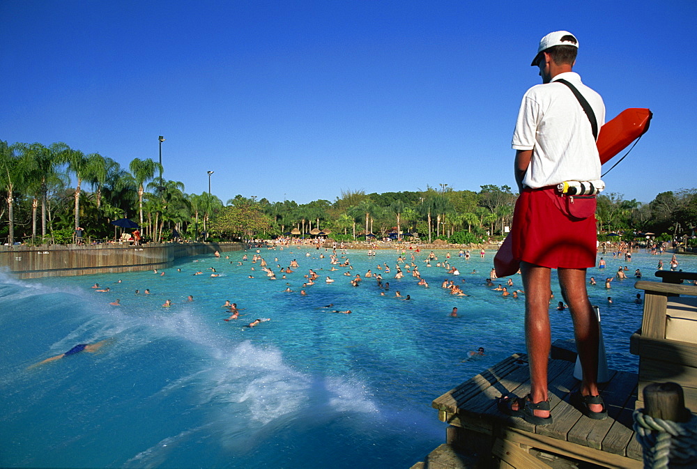 Breaking wave in Typhoon Lagoon, Disneyworld, Orlando, Florida, United States of America, North America