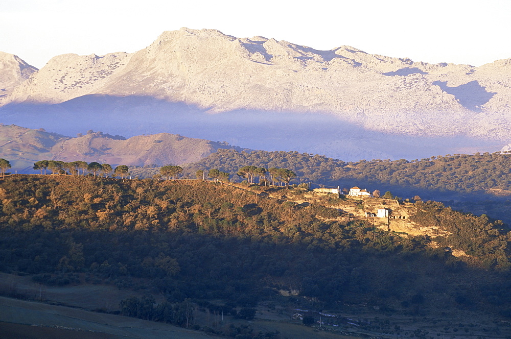 First light on the Serrania de Ronda, Ronda, Malaga, Andalucia, Spain, Europe