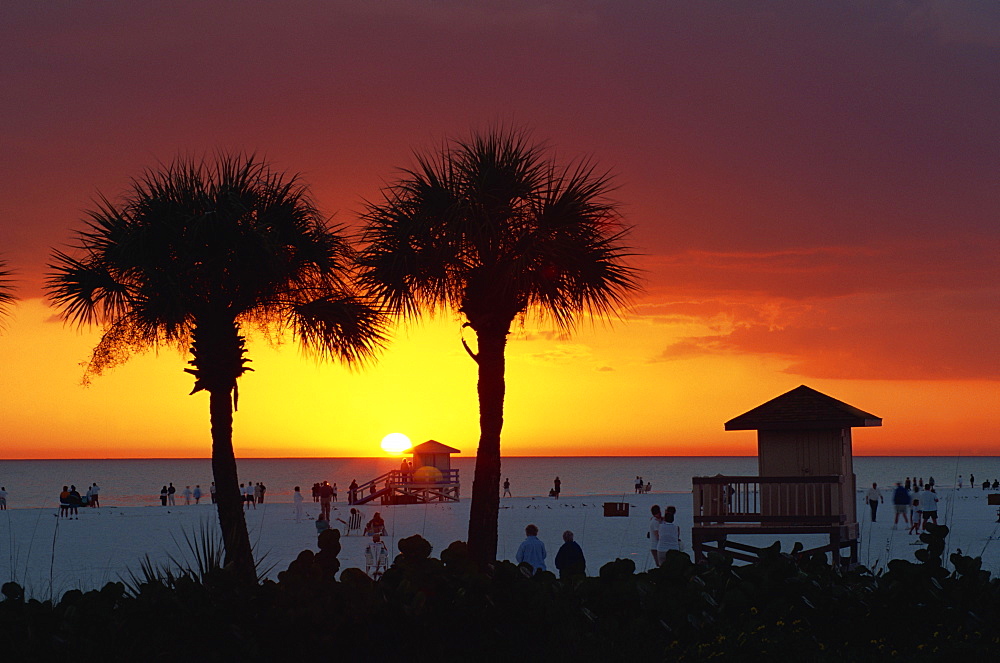 Sunset from Siesta Beach, Siesta Key, Sarasota, Florida, United States of America, North America