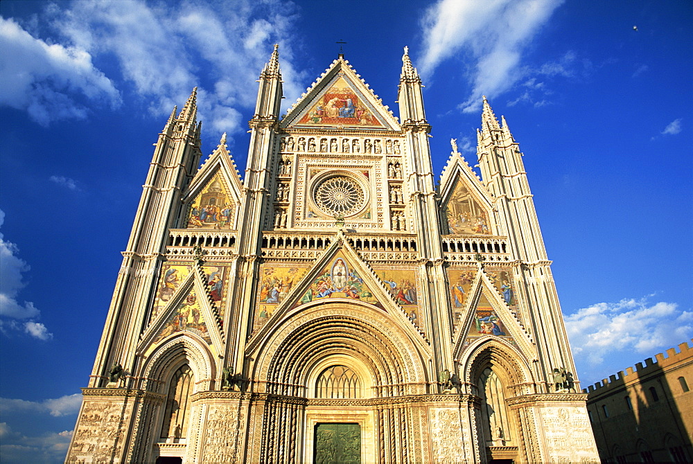 Facade of the cathedral, Orvieto, Umbria, Italy, Europe