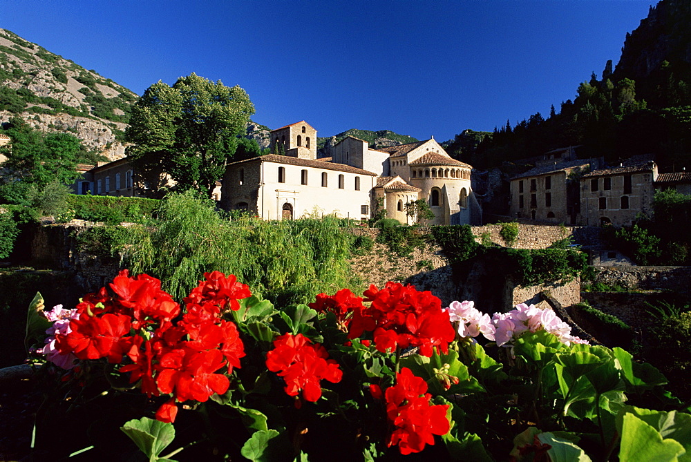 Abbey Church, St. Guilhem-le-Desert, Herault, Languedoc-Roussillon, France, Europe