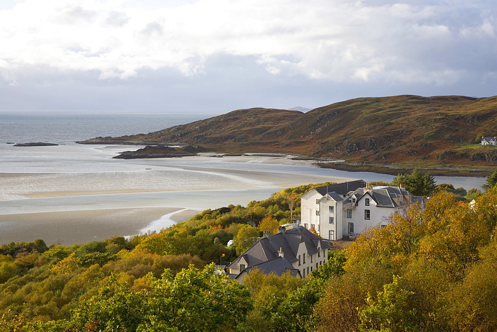 View across the silver sands of Morar to the Sound of Sleat, Morar, Highlands, Scotland, United Kingdom, Europe