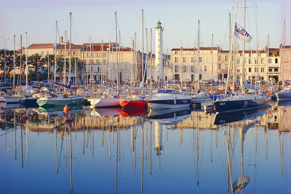 The harbour in the evening, La Rochelle, Poitou-Charentes, France, Europe