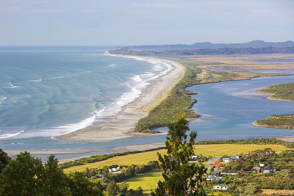 View over Okarito Lagoon from Okarito Trig, Okarito, Westland Tai Poutini National Park, West Coast, South Island, New Zealand, Pacific