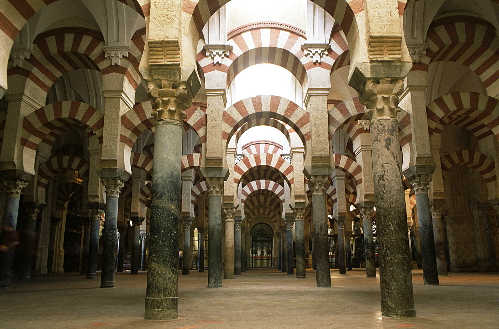 Interior of the Mezquita (Great Mosque), UNESCO World Heritage Site, Cordoba, Andalucia, Spain, Europe