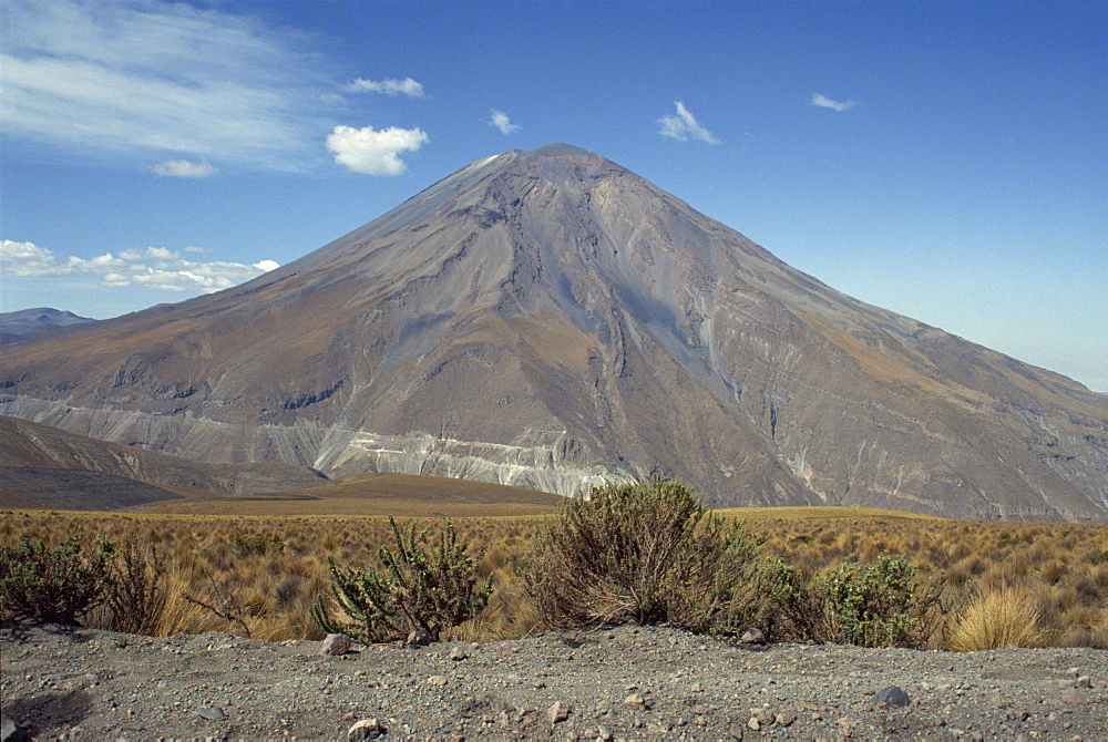 Solidified lava flows, El Misti volcano, 5821m, Arequipa, Peru, South America