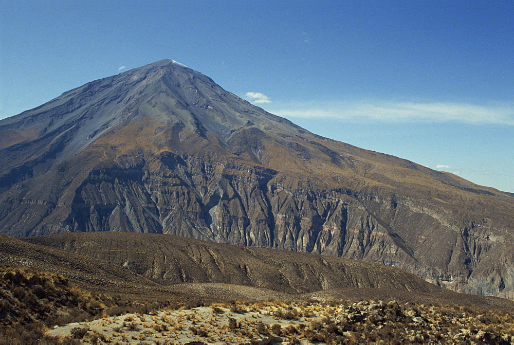 Solidified lava flows, El Misti volcano, 5821m, Arequipa, Peru, South America