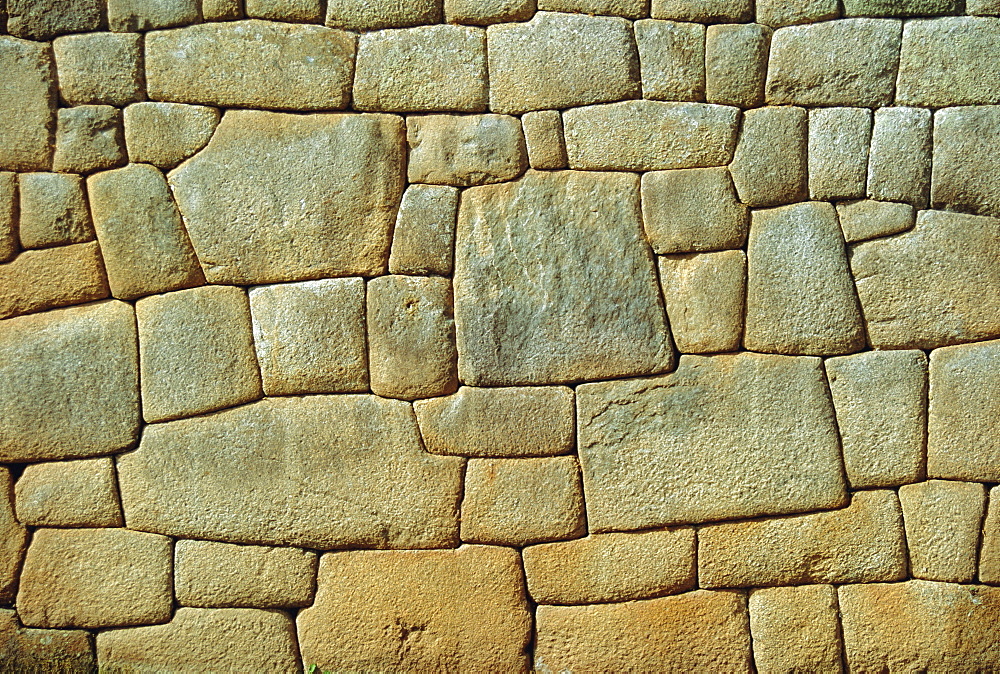 Typical Inca wall, Machu Picchu, Peru, South AmericaThe lost city of the Inca was rediscovered by Hiram Bingham in 1911