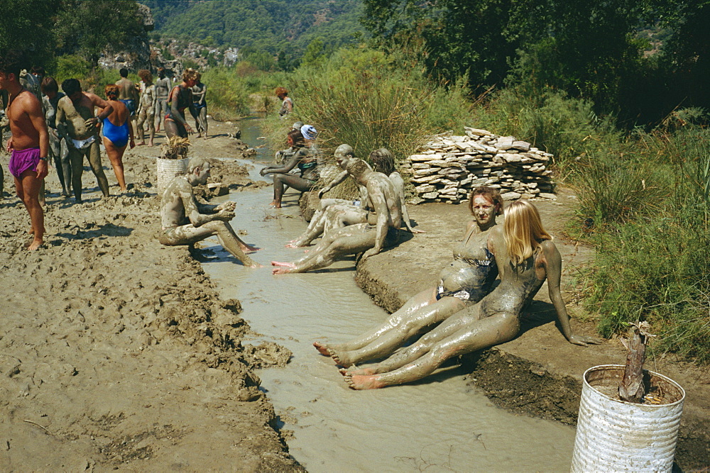 Ilica thermal mud baths claimed to cure rheumatism, Dalyan, Anatolia, Turkey, Asia Minor, Eurasia