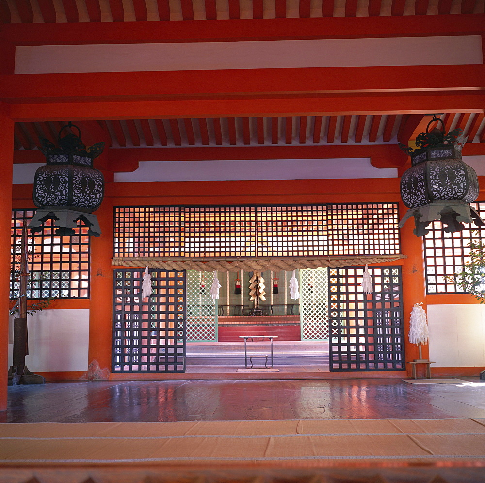 Interior of Itsukushima-jinja Shrine, Miya-Jima Island, Miya-Jima, island of Honshu, Japan, Asia