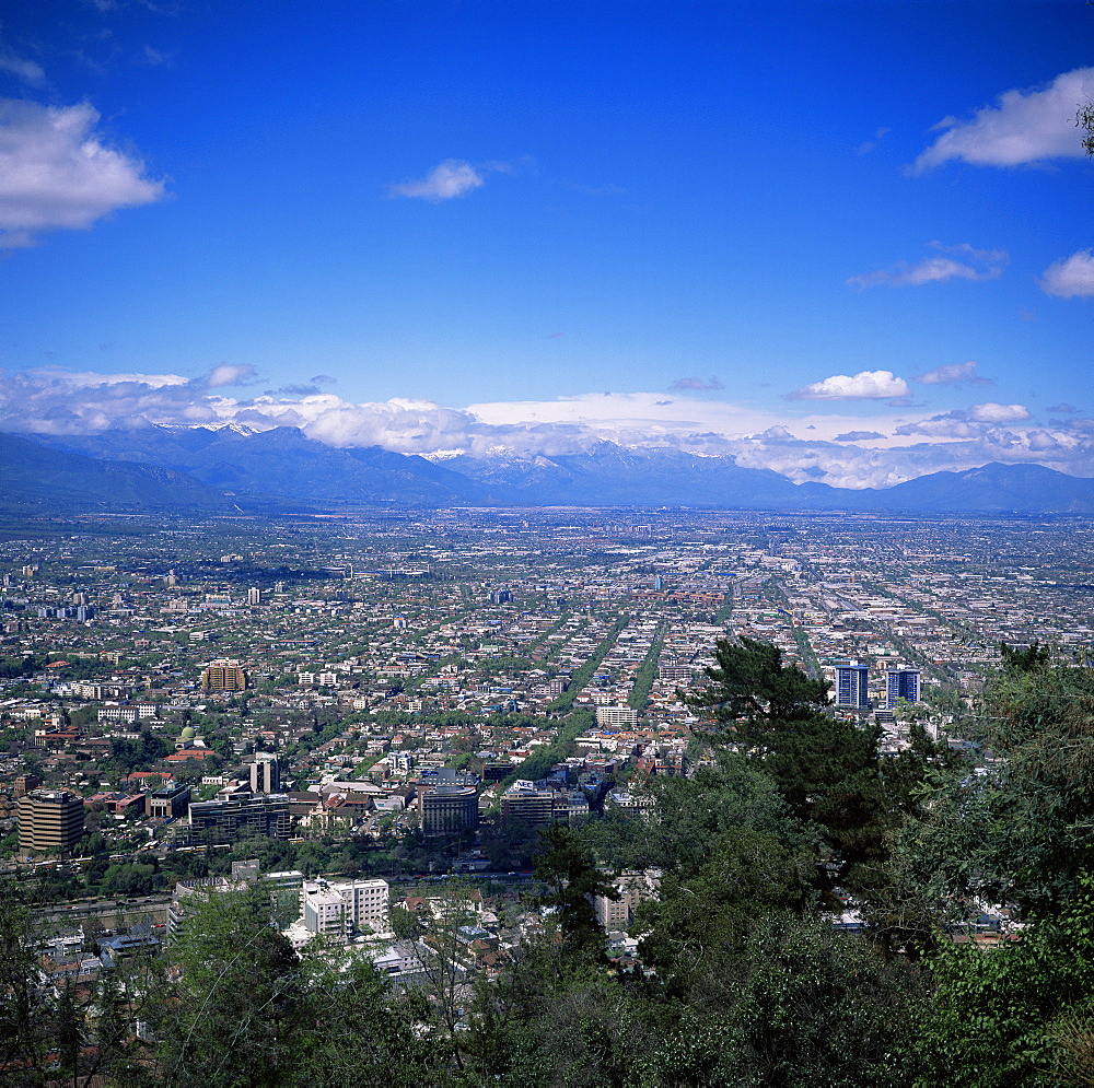 Santiago and the Andes beyond, Chile, South America