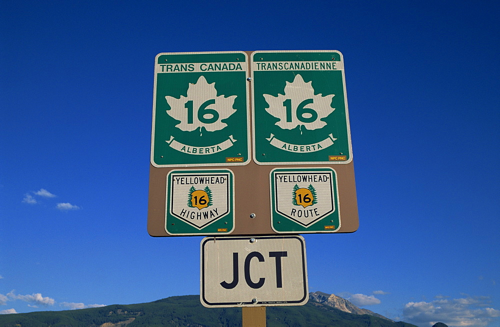 Sign near Jasper, Rocky Mountains, Alberta, Canada, North America