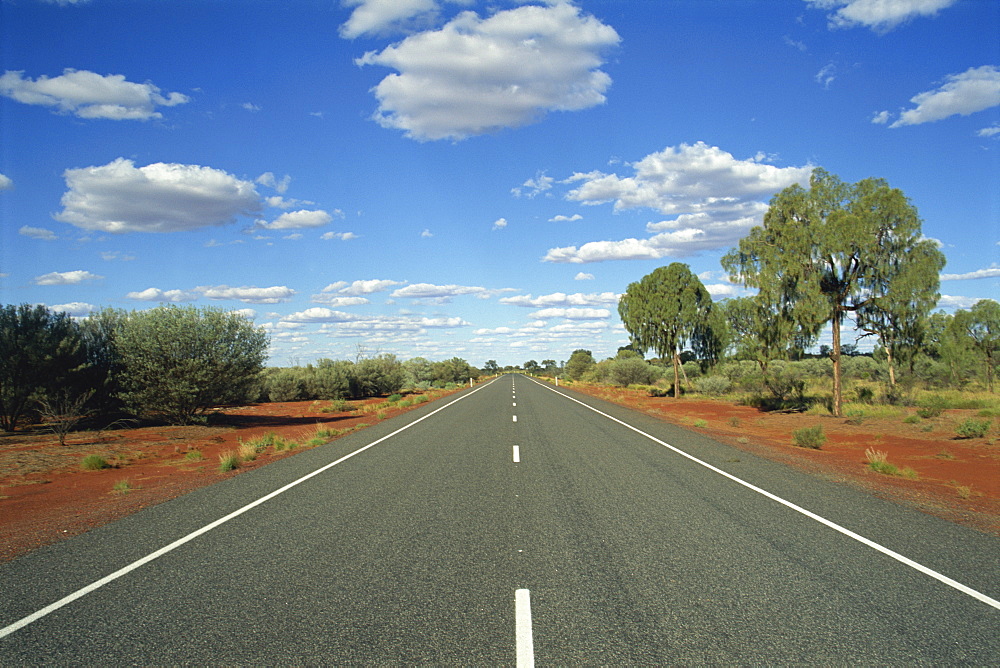 The empty Lasseter Highway in the Northern Territory, Australia, Pacific