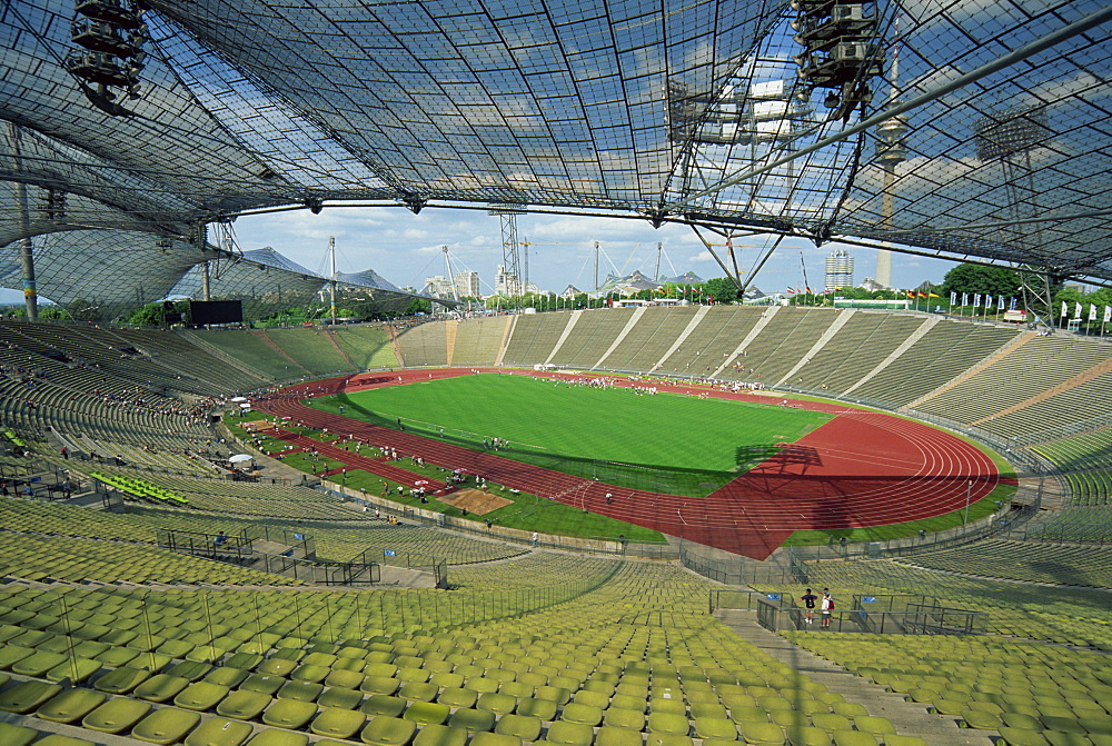 Interior of the Olympic Stadium, Munich, Bavaria, Germany, Europe