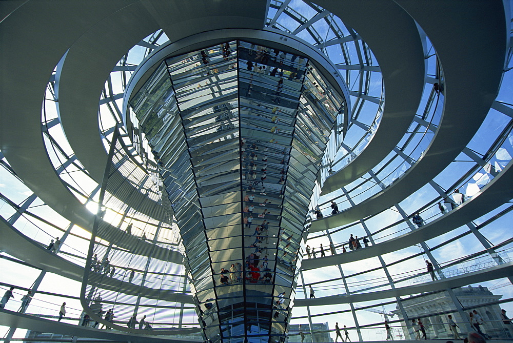 Modern glass building, Reichstag, Berlin, Germany, Europe