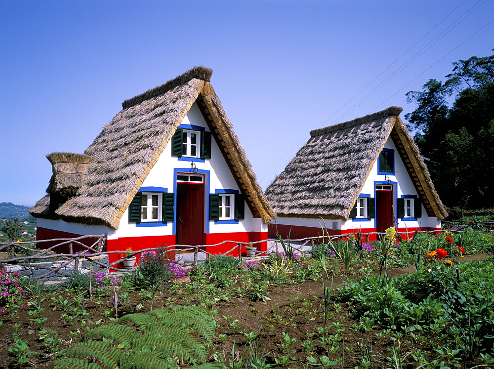 Traditional houses at Santana, Madeira, Portugal, Europe