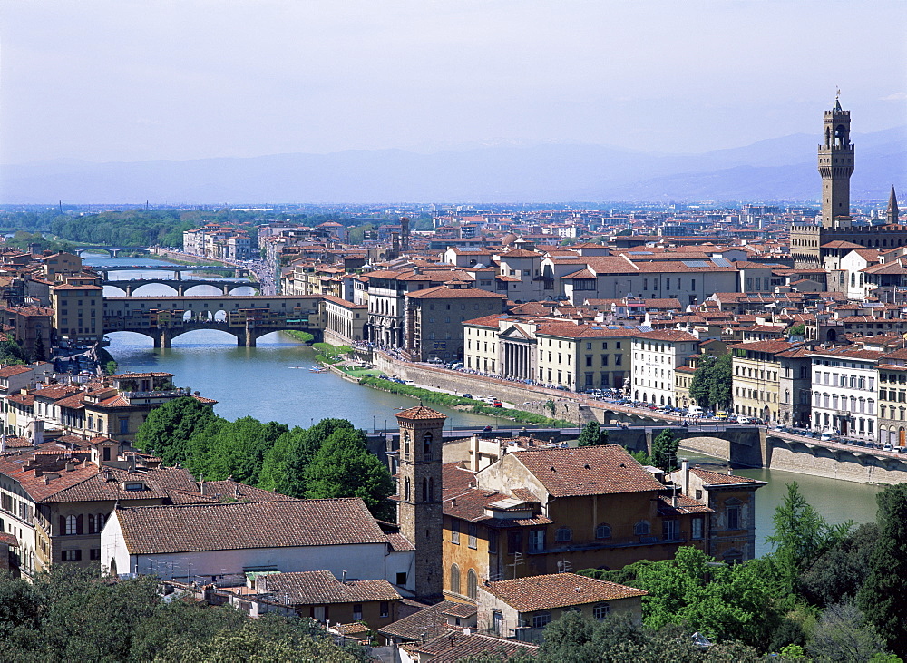 View of city from Piazzale Michelangelo, Florence, Tuscany, Italy, Europe