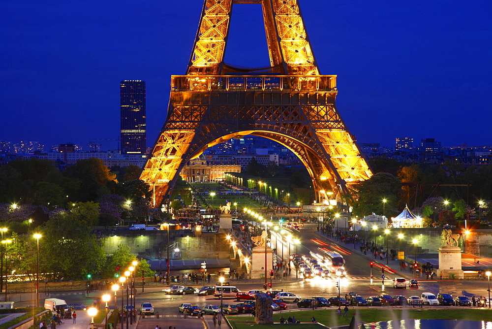 Eiffel Tower at night, Paris, France, Europe