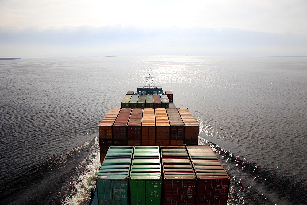 Container ship, Baltic Sea, Sweden, Scandinavia, Europe