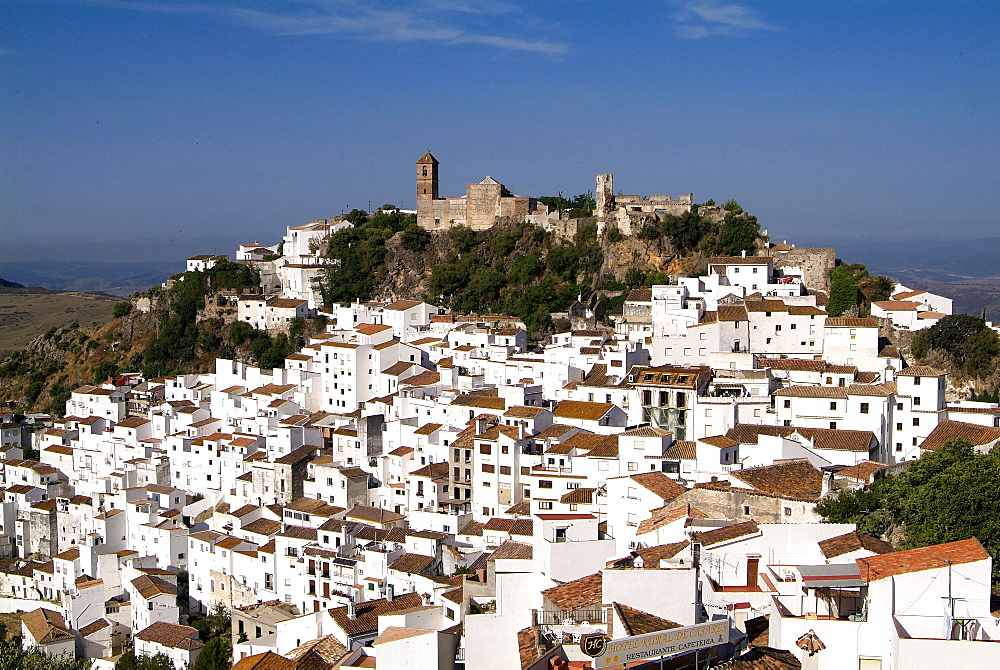 White village of Casares, Sierra Bermeja, Andalusia, Spain, Europe