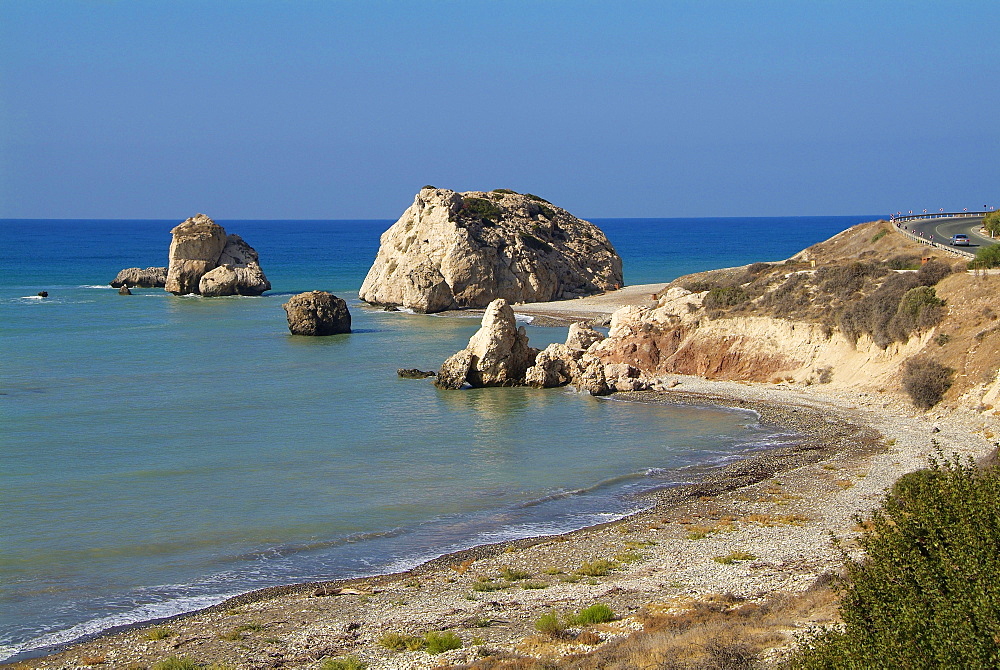 Petra tou Romiou, Aphrodite's Rock, UNESCO World Heritage Site, near Paphos, Cyprus, Mediterranean, Europe