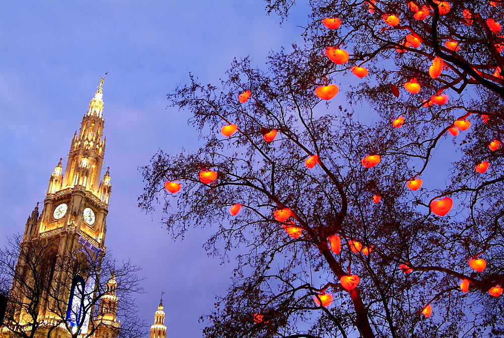 Christkindlmarkt at City Hall, Vienna, Austria, Europe