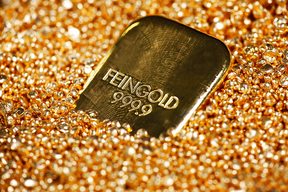 Gold ingot, Frankfurt, Germany, Europe