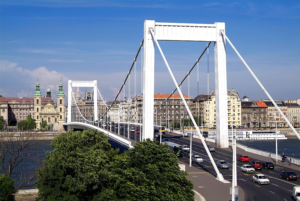 Elisabeth Bridge river Danube, Budapest, Hungary, Europe