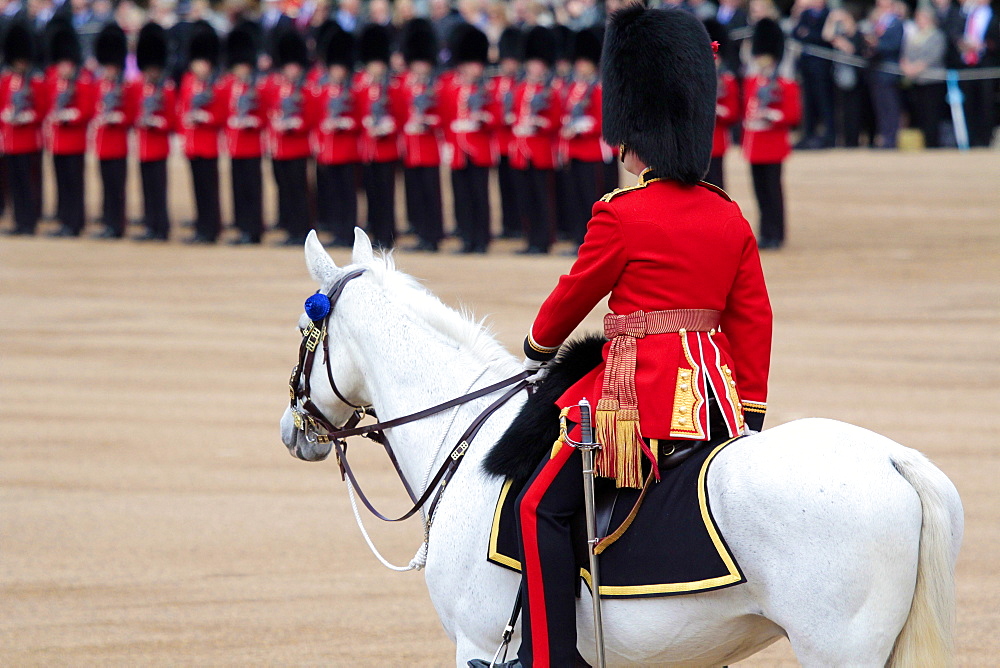 Soldiers at Trooping the Colour 2012, The Queen's Official Birthday Parade, Horse Guards, Whitehall, London, England, United Kingdom, Europe