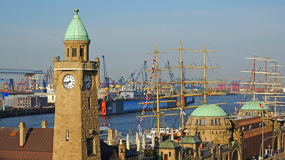 Landing Stages, Elbe River, Hamburg, Germany, Europe