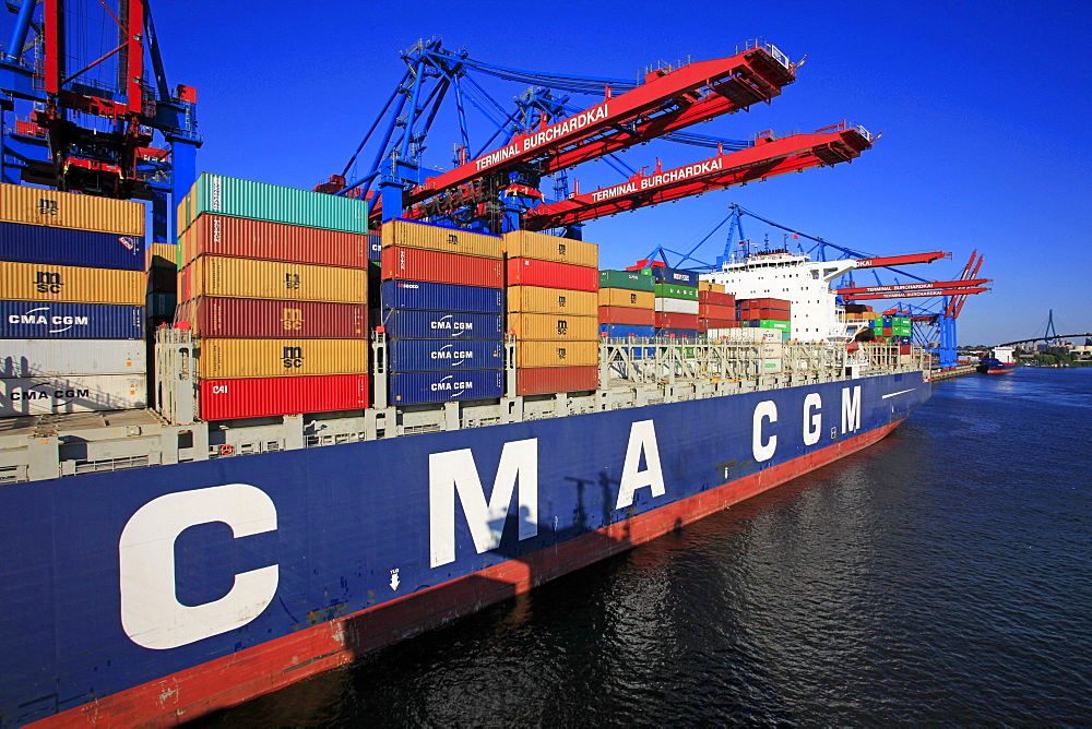 Container Terminal Waltershof, Harbour of Hamburg, Hamburg, Germany, Europe