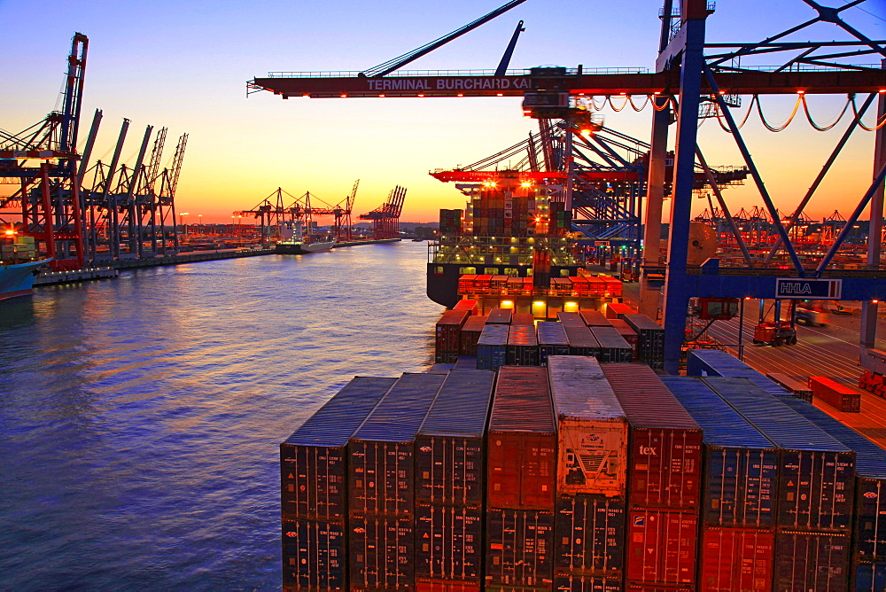 Container Terminal Waltershof, Harbour of Hamburg, Hamburg, Germany, Europe