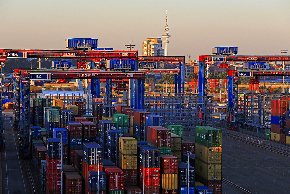 Container Terminal Waltershof, Harbour of Hamburg, Hamburg, Germany, Europe