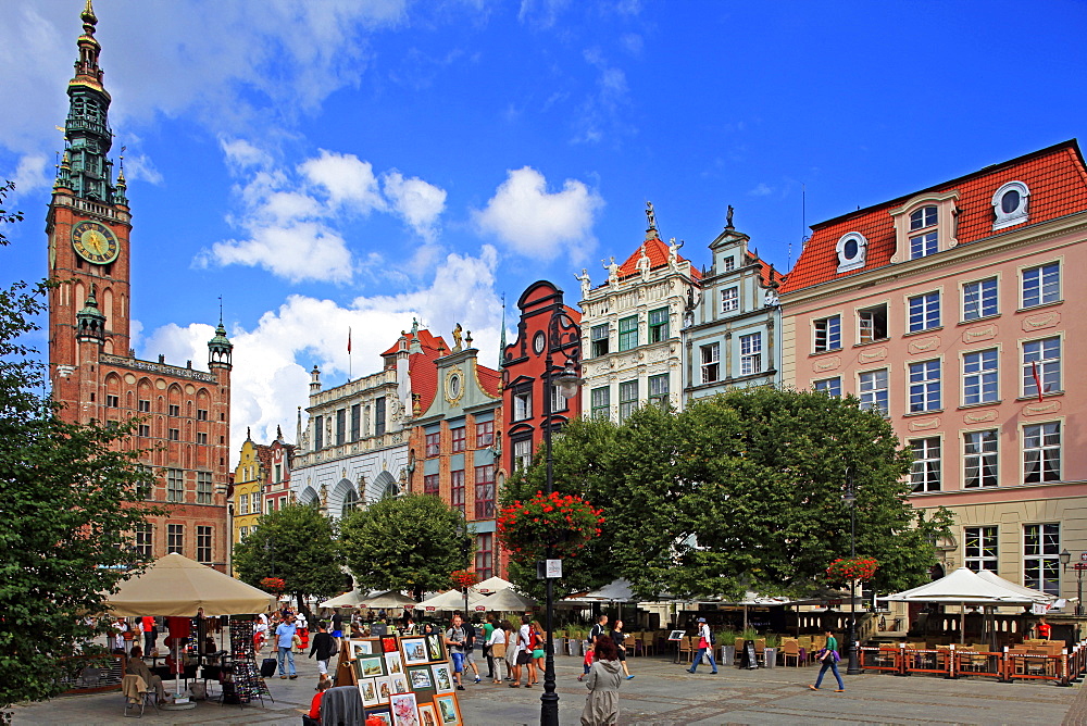 Town Hall of Rechtstadt District on Long Market in Gdansk, Gdansk, Pomerania, Poland, Europe