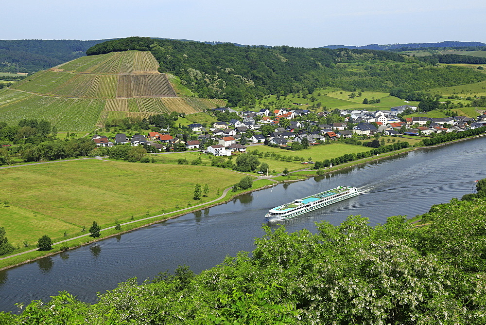 Saar River near Ayl-Biebelhausen, Rhineland-Palatinate, Germany, Europe