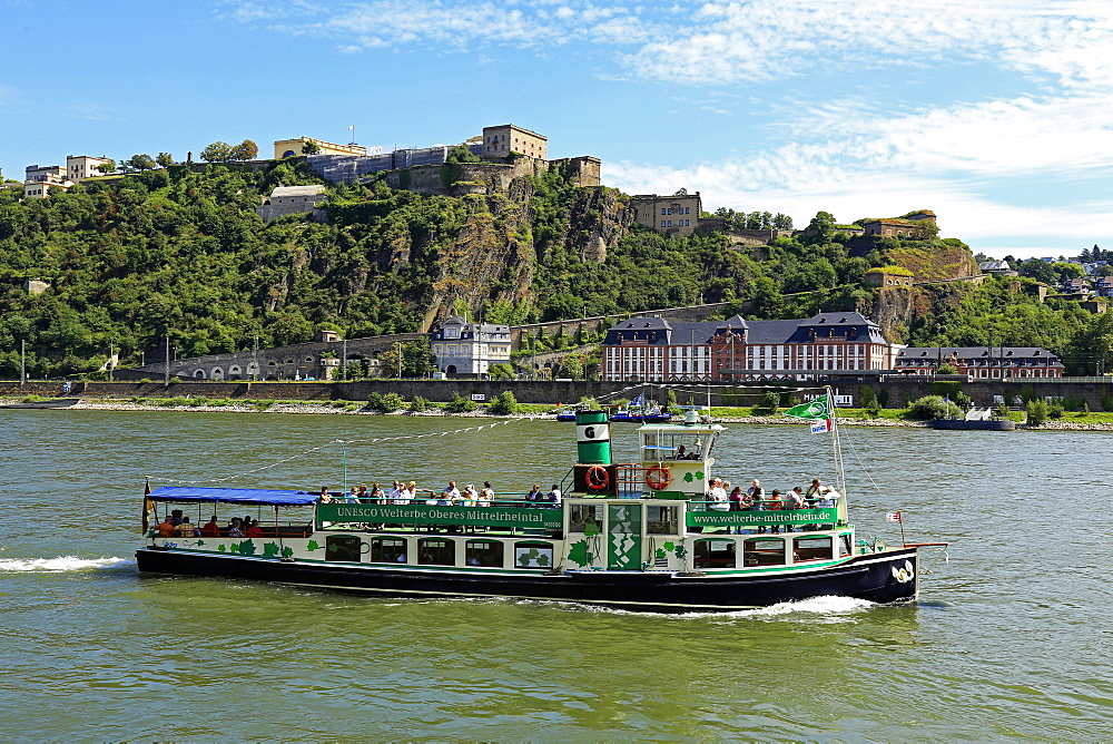 Fortress Ehrenbreitstein, Rhine River, Koblenz, Rhineland-Palatinate, Germany, Europe