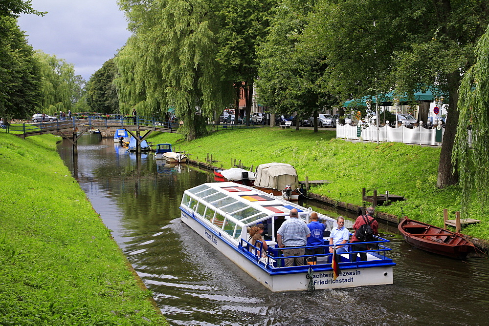 Urban Canal in Friedrichstadt, Eider, Schleswig-Holstein, Germany, Europe