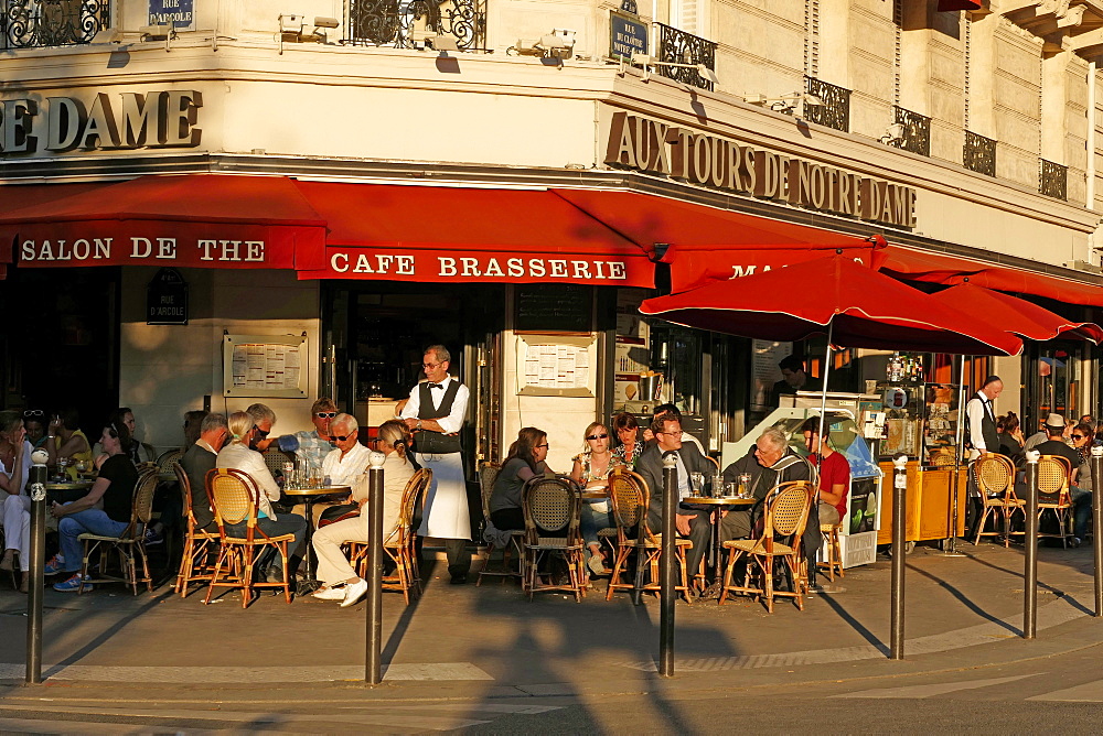 Cafe at Cathedral Notre Dame, Paris, France, Europe