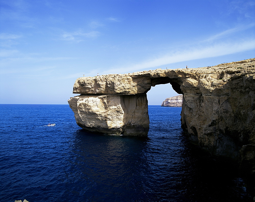 Azur window at Dwerja Point, island of Gozo, Malta, Mediterranean, Europe