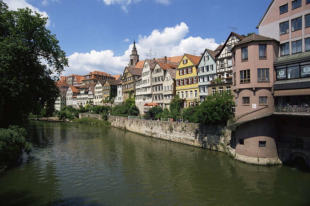 Old town and River Neckar, Tubingen, Baden-Wurttemberg, Germany, Europe