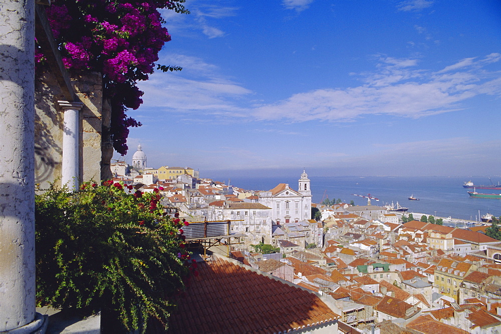 Alfama and Rio Tejo (Tagus River), Lisbon, Portugal, Europe