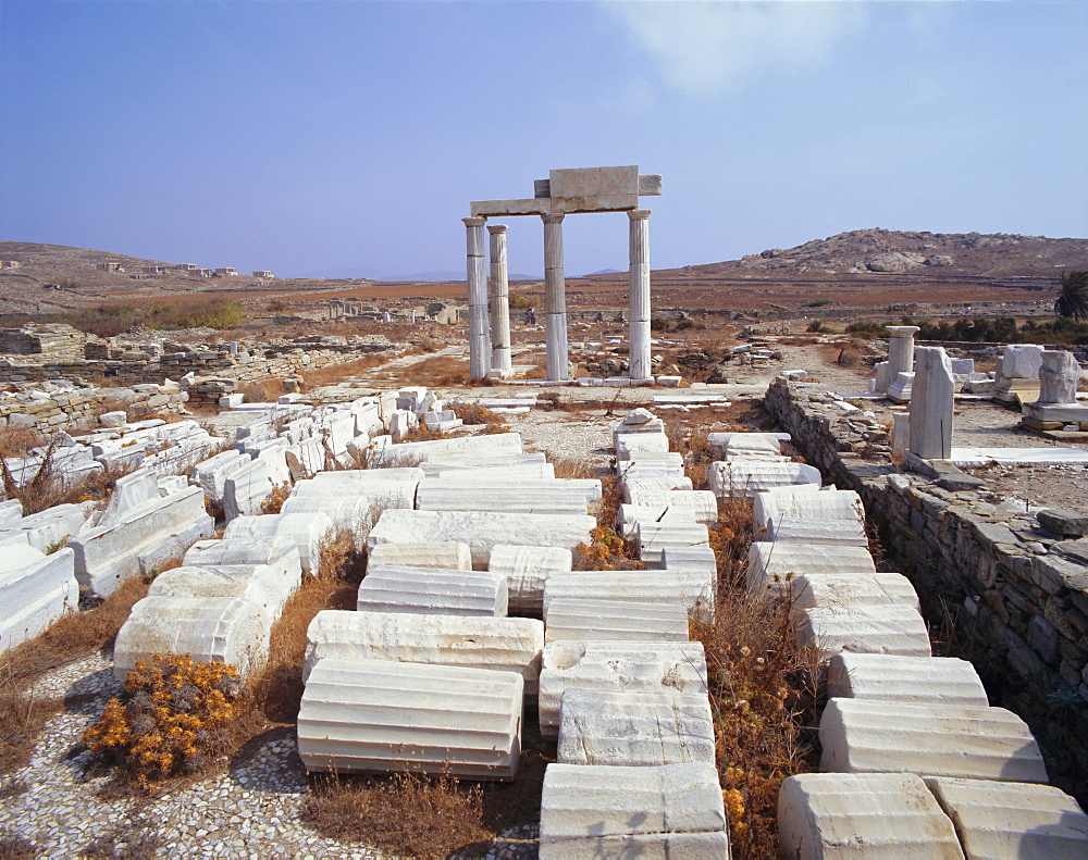 Archaeological site, Delos, Cyclades Islands, Greece, Europe