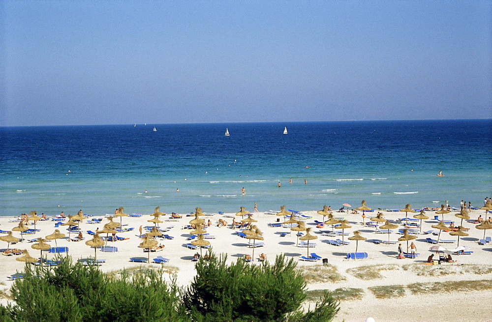 Beach in Alcudia, Majorca, Balearic Islands, Spain, Mediterranean, Europe