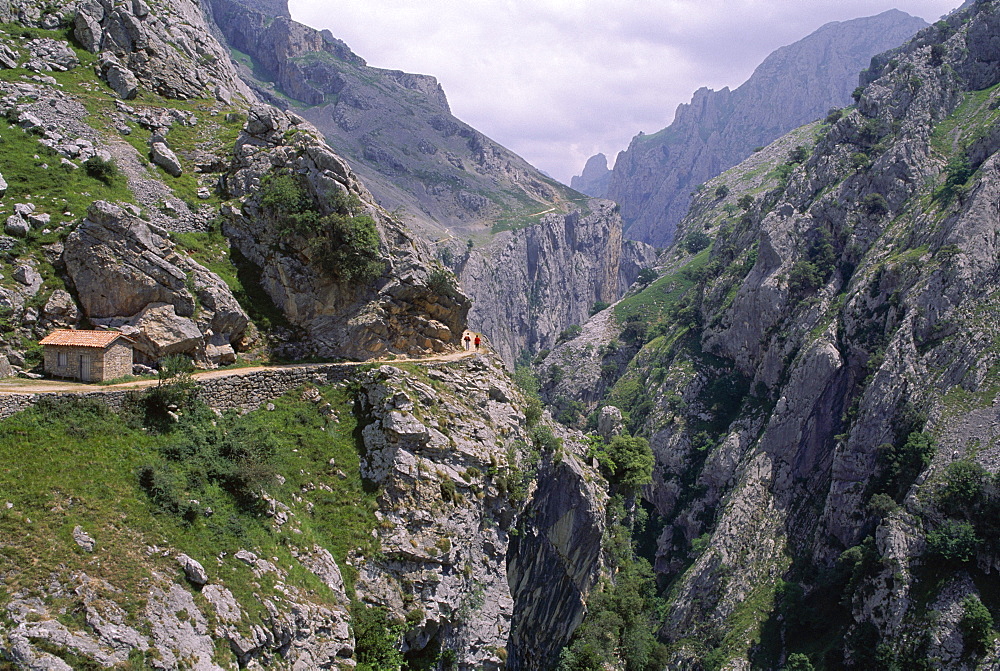 The Cares Gorge, 1000m deep, 12km long, limestone, Picos de Europa, Cantabria, Spain, Europe