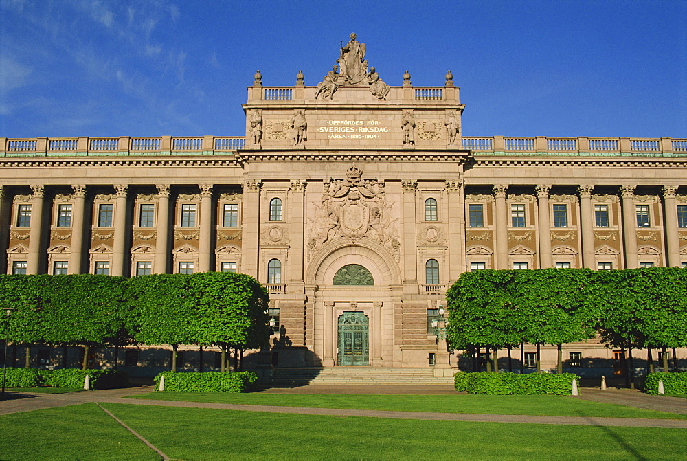 The Riksdagshuset dating from between 1895 and 1904, the houses of parliament in Stockholm, Sweden, Scandinavia, Europe